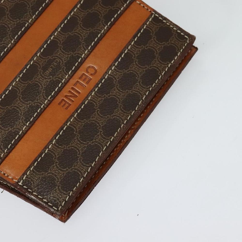 CELINE Macadam Canvas Backpack PVC Leather Brown Gold Auth 124609 - Picture 6 of 16